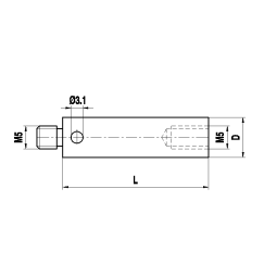 M5 титановый удлинитель щупа, L 300 мм, D 18 мм, для систем ZEISS A-5555-0168